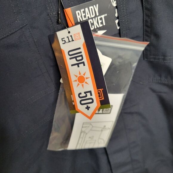 $65 5.11 TACTICAL TDU RIP STOP LONG SLEEVE NAVY BLUE MEN'S SHIRT S SMALL NWT - Picture 5 of 7